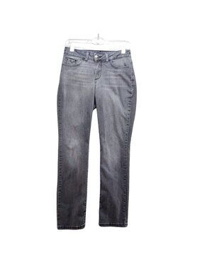 Lee Jeans Womens 6 Gray Straight Leg Denim Regular Fit Slimming Stretch